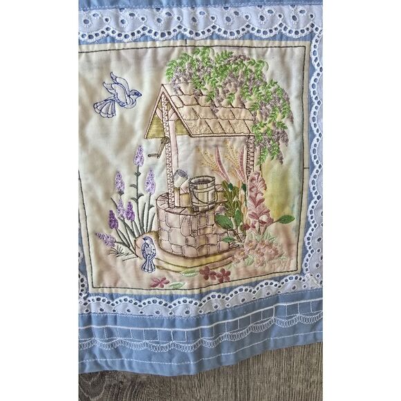 Sweet Handmade One of a Kind 38" Square Quilt ~ Detailed Embroidered Panels - Picture 7 of 16